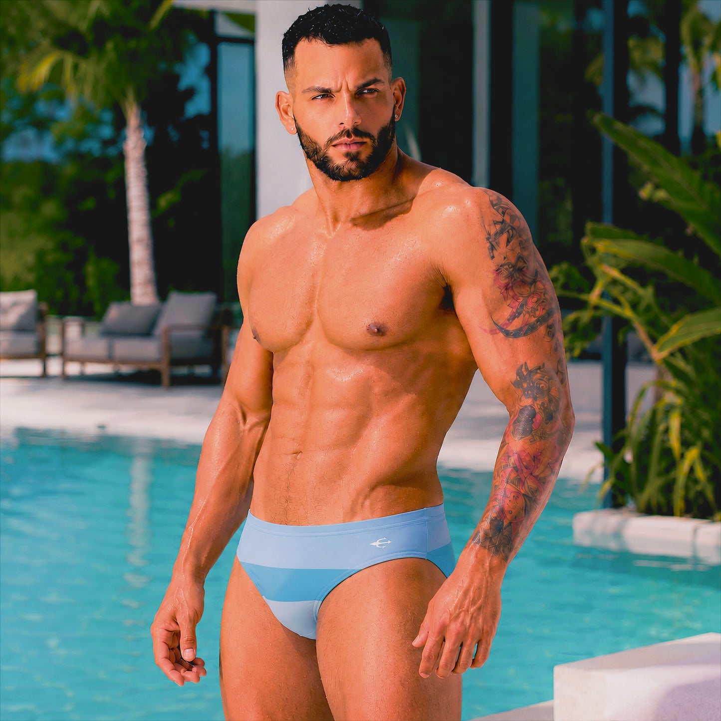 Brief Tricolor Azul Equal Swimwear Equal Swimwear