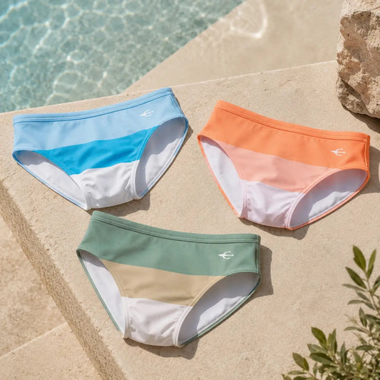 Brief Tricolor vista de producto – Equal Swimwear, bañador para hombre resistente al cloro