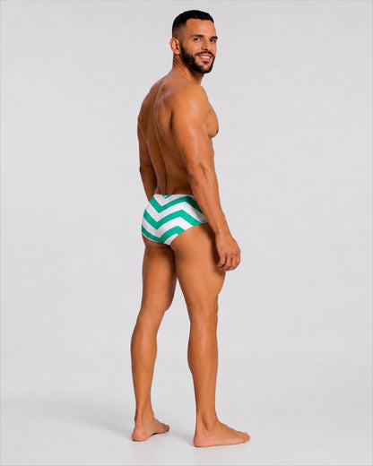Brief Zig Zag Verde Equal Swimwear Equal Swimwear