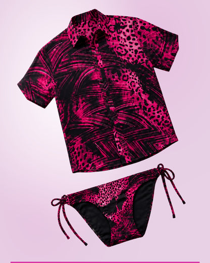 CAMISA + BIKINI ESSENCE  FUCYA CYBER EQUAL SWIMWEAR