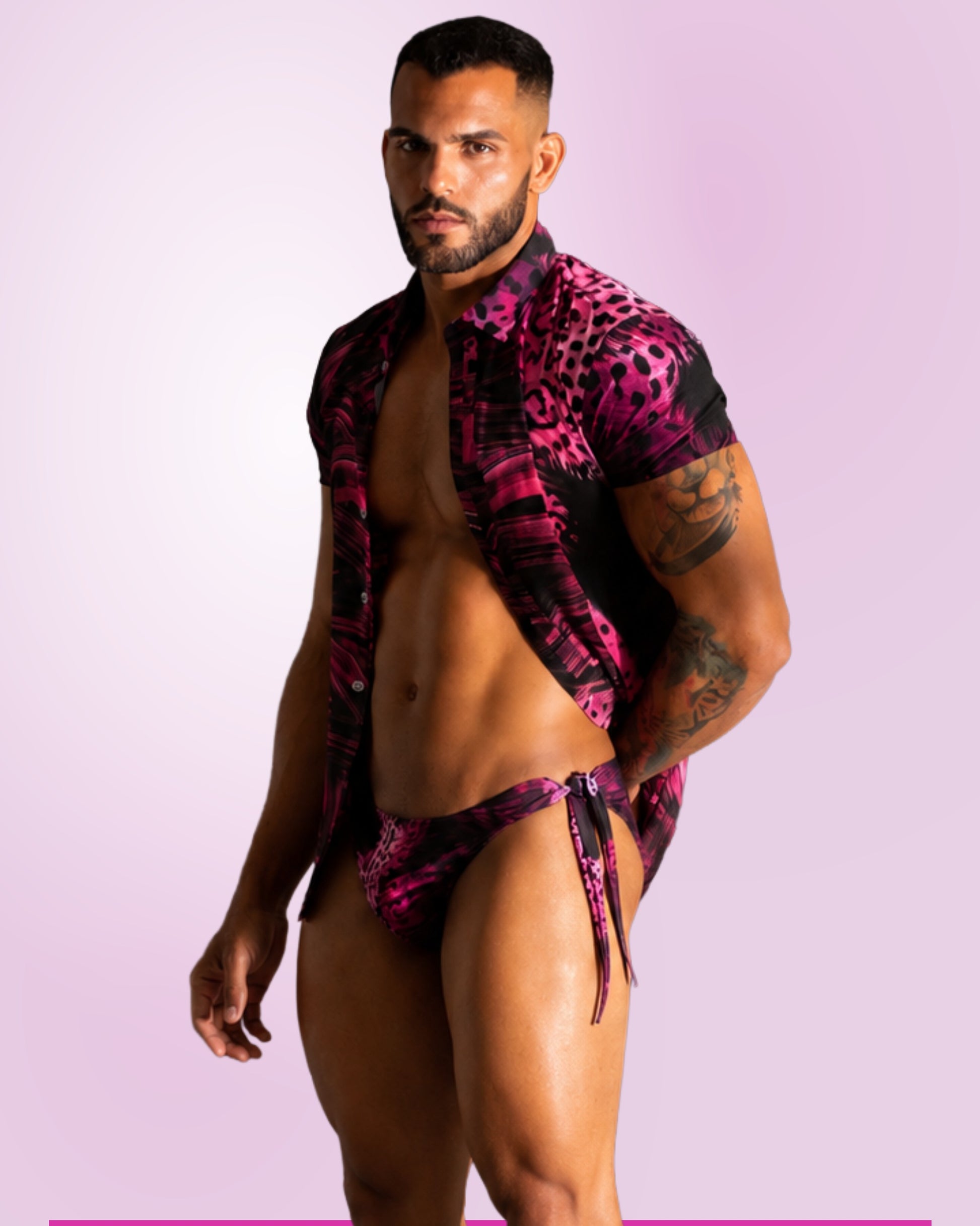 CAMISA + BIKINI ESSENCE  FUCYA CYBER EQUAL SWIMWEAR