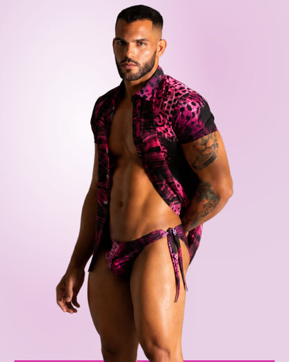 CAMISA + BIKINI ESSENCE  FUCYA CYBER EQUAL SWIMWEAR