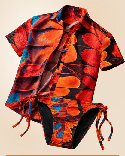 CAMISA + BIKINI ESSCENCE NARANJA SOLAR EQUAL SWIMWEAR