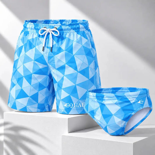 Brief + Short Prisma Azul Claro – EQUAL Swimwear, set de traje de baño para hombre
