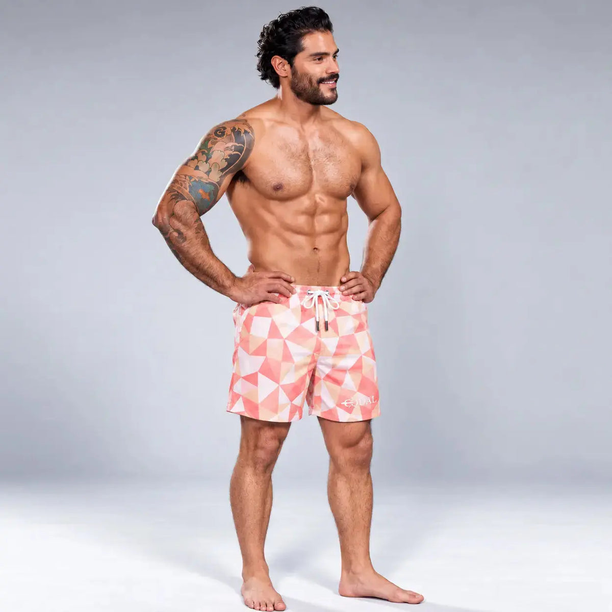 Short Prisma Rosa hombre, modelo de producto – EQUAL Swimwear