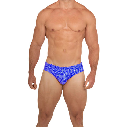 Equal Swimwear Brief Geometría Azul