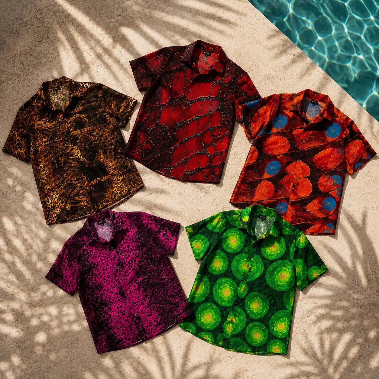 Camisa Essence vista de producto – Equal Swimwear, camisa estampada para hombre, tela ligera