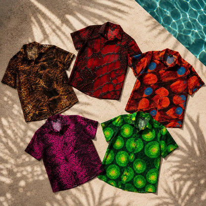 Camisa Essence vista de producto – Equal Swimwear, camisa estampada para hombre, tela ligera