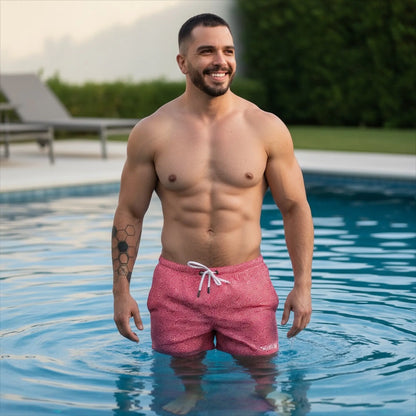 Equal Swimwear Short Geométrico Rojo Equal Swimwear