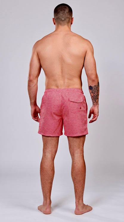 Equal Swimwear Short Geométrico Rojo Equal Swimwear