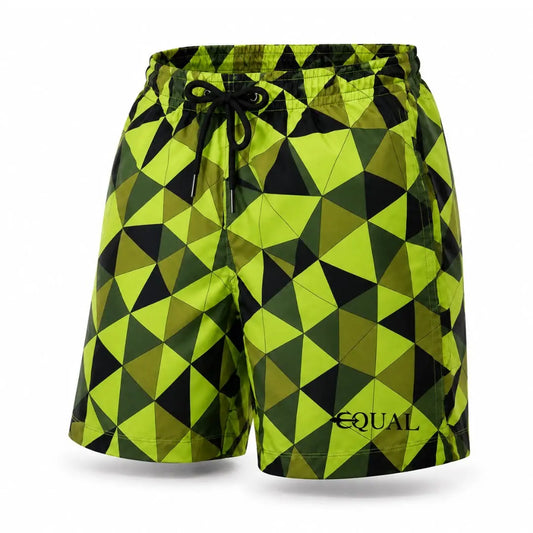 Short Prisma Verde Equal Swimwear - vista frontal ghost mannequin