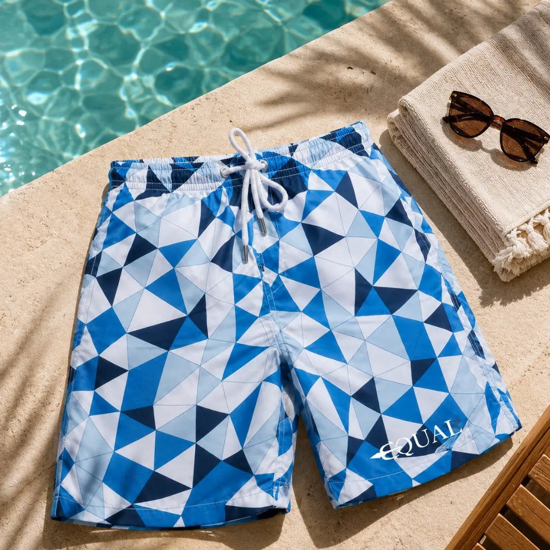 Short Prisma Azul, vista de estilo – EQUAL Swimwear