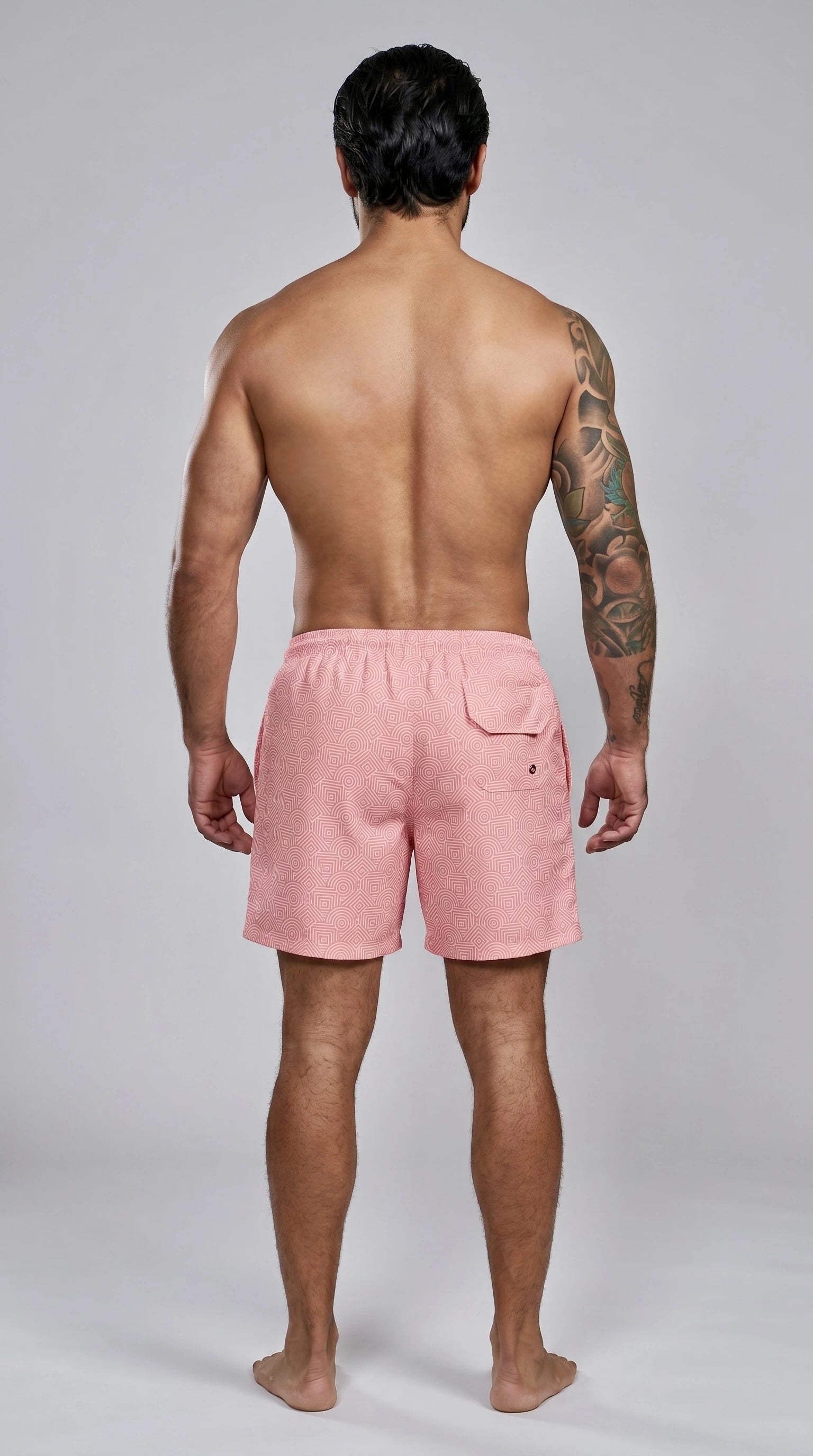 Equal Swimwear Short Geométrico Salmon Equal Swimwear