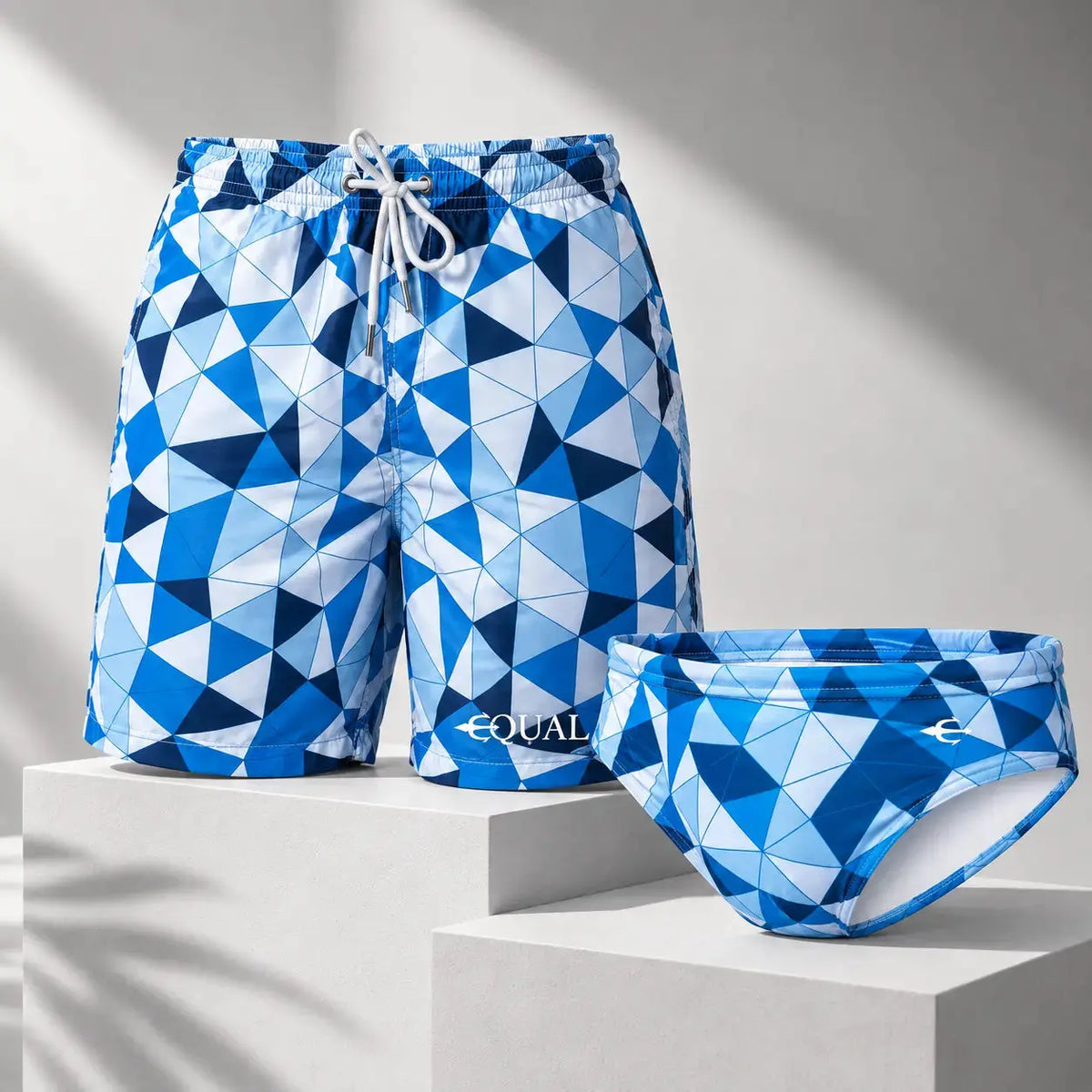 Brief + Short Prisma Azul – EQUAL Swimwear, set de traje de baño para hombre