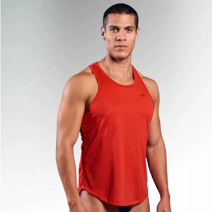 Tank Top Rojo vista trasera – Equal Swimwear, playera sin mangas para playa y alberca