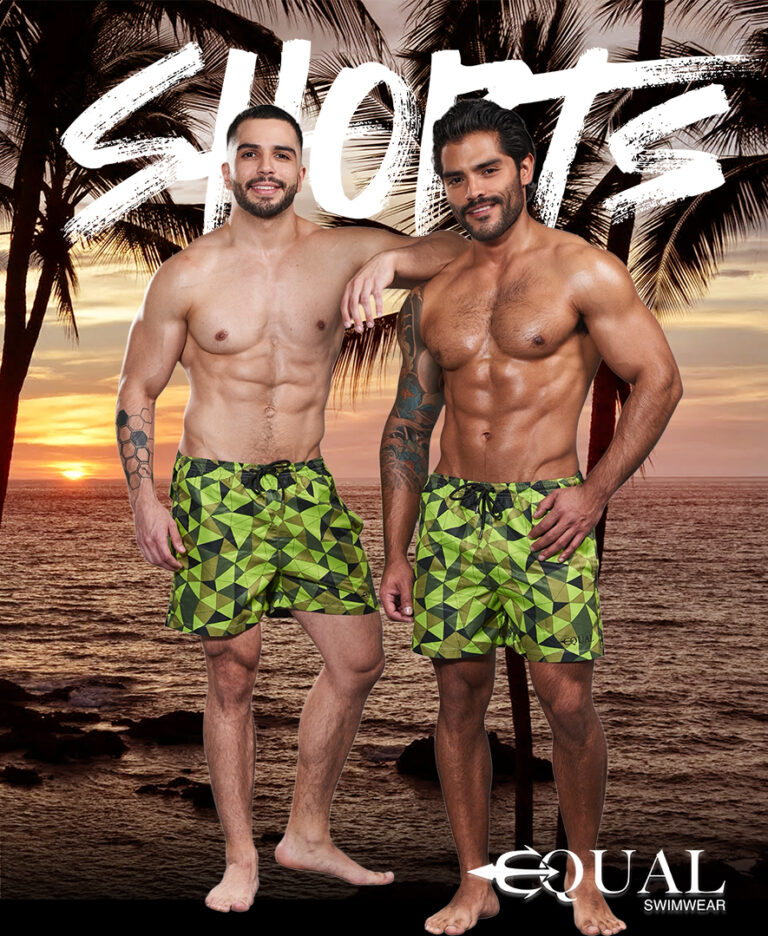 DUO SHORT VERDE POLIGONOS